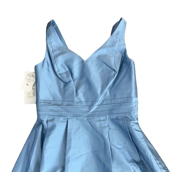 Alfred Angelo Blue Bridesmaid With Flower Pin Dress Size 10 NWT #4 - Picture 5 of 16